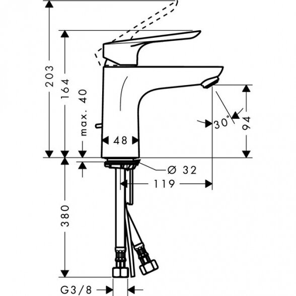 Praustuvo maišytuvas HANSGROHE Logis E su 100, 71161000 3