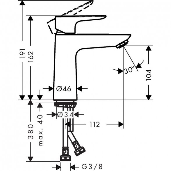 Praustuvo maišytuvas HANSGROHE Talis E 110, 71712700 1