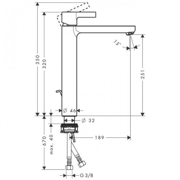 Praustuvo maišytuvas HANSGROHE Metris S, 31022000 1