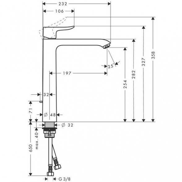 Praustuvo maišytuvas HANSGROHE Metris 260, 31082000 2