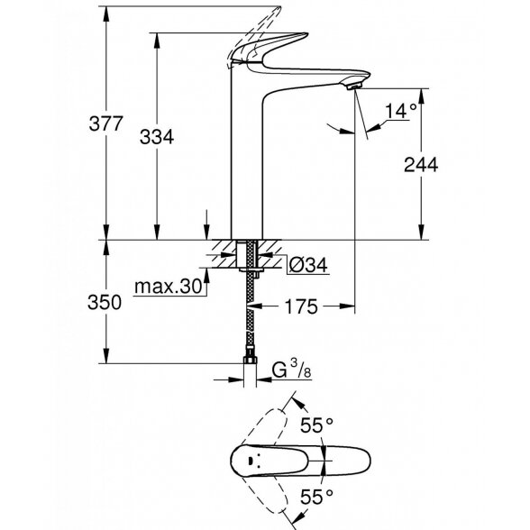 Praustuvo maišytuvas GROHE EuroStyle, 23719003 2