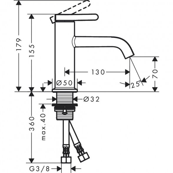 Praustuvo maišytuvas HANSGROHE Axor One 70, 48001670 1