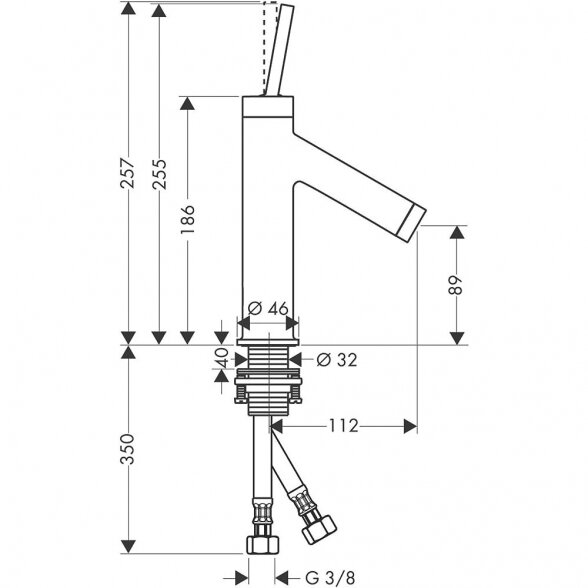 Praustuvo maišytuvas HANSGROHE Axor Starck 90, 10117000 2