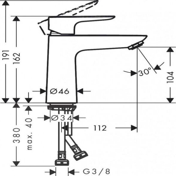 Praustuvo maišytuvas HANSGROHE Talis E 110, 71712140 1