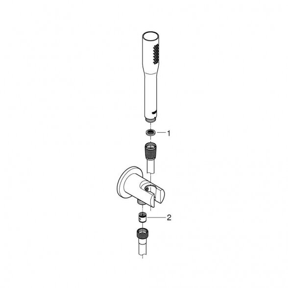 Rankinio dušelio rinkinys su vandens išvadu GROHE Euphoria Cosmopolitan Stick 1jet, 26404000 2