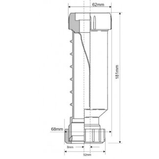 Sauso tipo nuotekų vožtuvas WAVIN HepvO 40 mm x 1 1/2" vidus  5