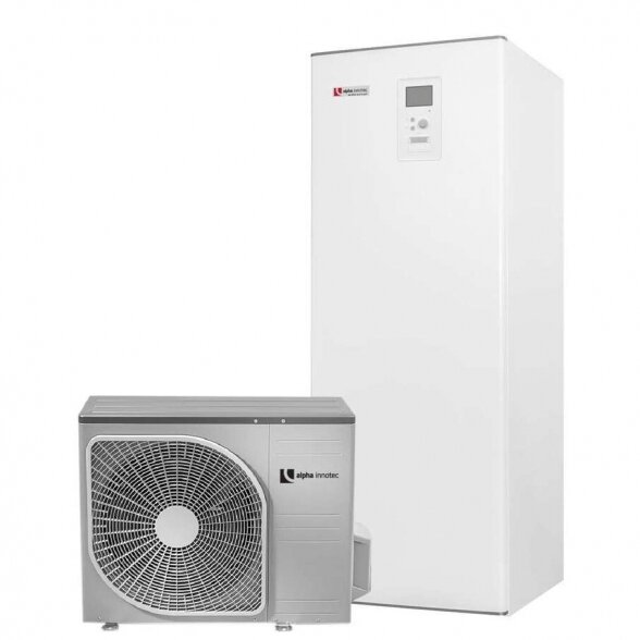 Šilumos siurblys ALPHA INNOTEC L12 Split -HT 12 su integruota 180 l talpa karštam vandeniui, galia 9-12 kW