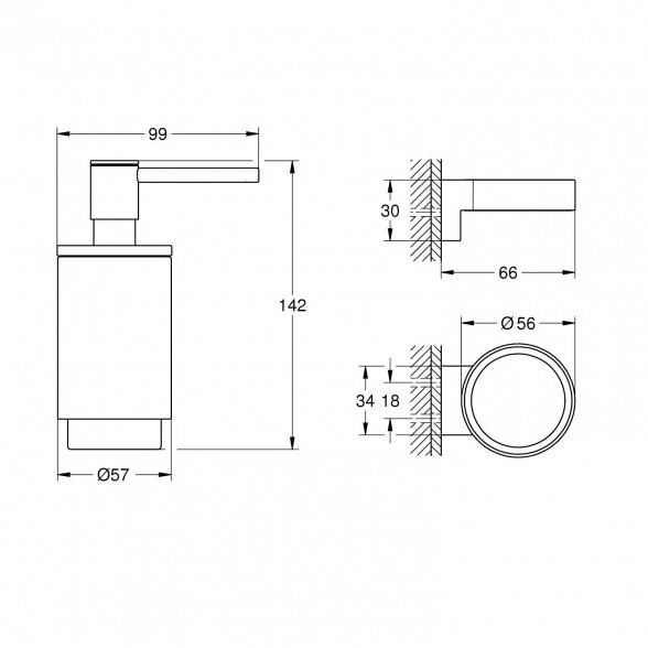 Skysto muilo dozatorius GROHE Selection, 41218KF0 2