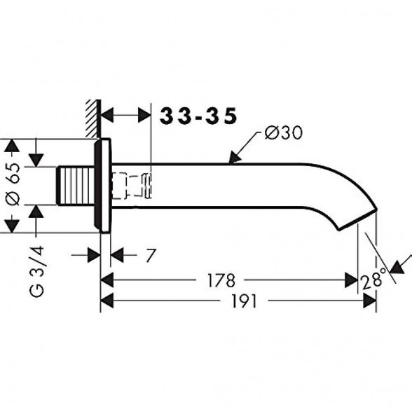 Snapas voniai HANSGROHE Axor One, 38411000 1