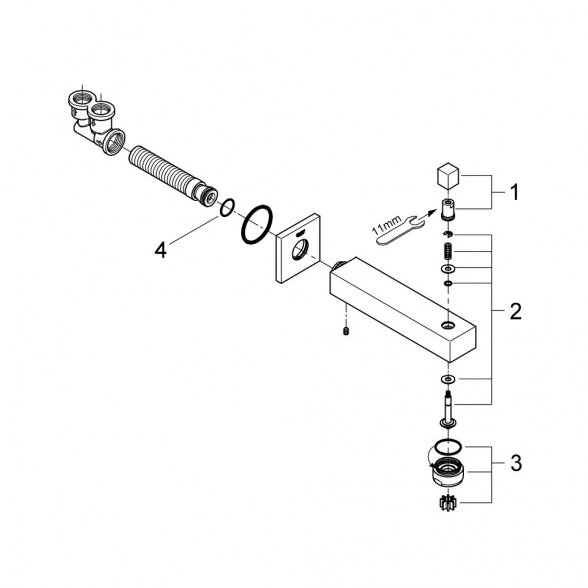 Snapas voniai GROHE EuroCube 170 mm, 13304000 2