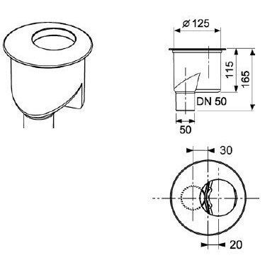 Standartinis sifonas TECEdrainline DN 50 vertikalus 3