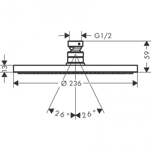 Stacionari dušo galva HANSGROHE Raindance S 240 1jet, 27623700 1