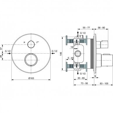 Termostatinė dalis IDEAL STANDARD CeraTherm, A5814XG 2