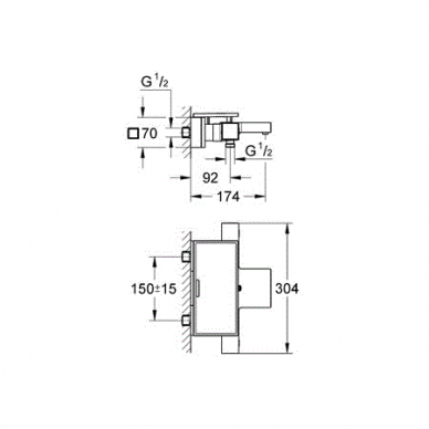 Termostatinis maištuvas dušui GROHE Grohtherm Cube, 34502000 6