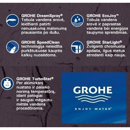 Termostatinis maišytuvas dušui GROHE Grohtherm 800, 34558000 3