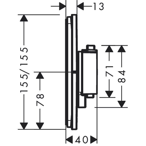 Termostatas HANSGROHE ShowerSelect Comfort E 1 funkcijos, 15574670 2