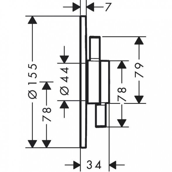 Termostatas HANSGROHE DouTurn S 2 funkcijų, 75418000 1