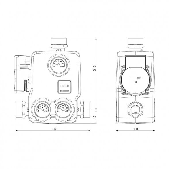 Termostatinis krovimo mazgas ESBE LTC361, 1 1/4" - 70º, 55006700 1