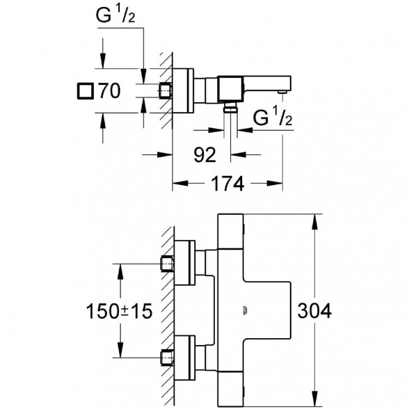 Termostatinis maištuvas dušui GROHE Grohtherm Cube, 34497000 6