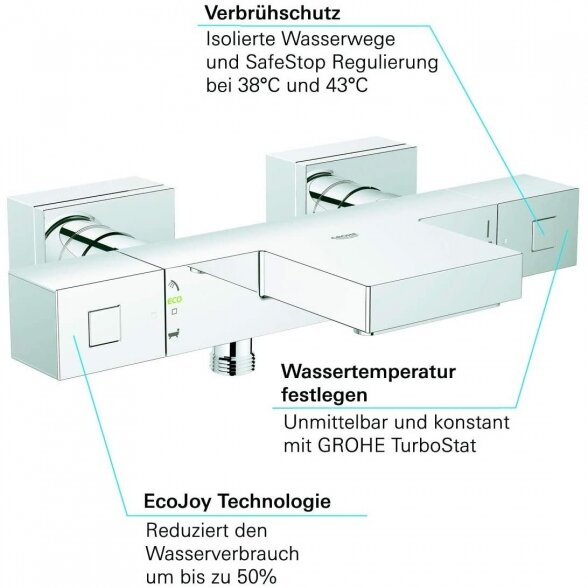 Termostatinis maištuvas dušui GROHE Grohtherm Cube, 34502000 1