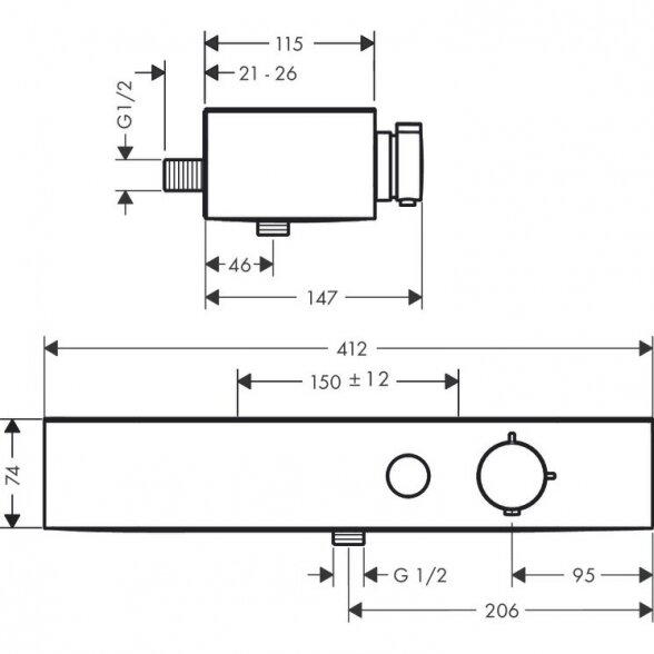 Termostatinis dušo maišytuvas HANSGROHE ShowerTablet Select, 24360670 4