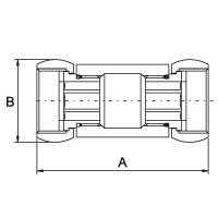 Tiesi pajungimo jungtis chromuota (blizgi) PROFACTOR 1/2" x 1/2" su laisvomis veržlėmis 1