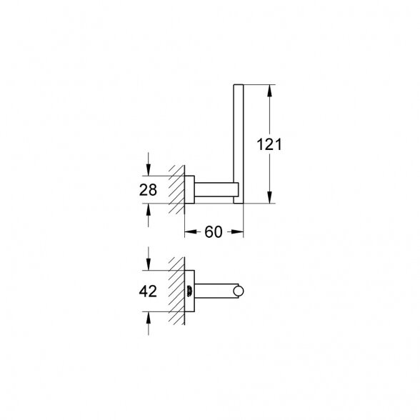 Tualetinio popieriaus laikiklis GROHE Essentials Cube, 40623001 2