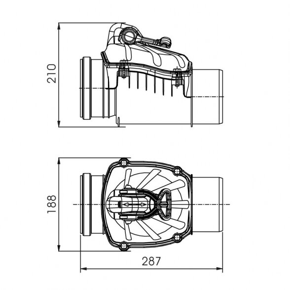 Atbulinis kanalizacijos vožtuvas DN 110 11