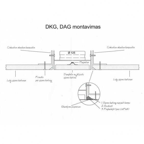 Universalus priglaistomas difuzorius METIKSA DAG 125 3