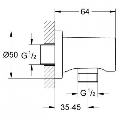 Vandens išvadas potinkiniam dušui GROHE Rainshower,  27057A00 3