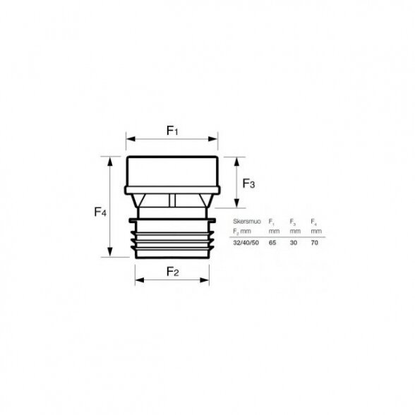 Vakuuminis ventilis WAVIN Mini Vent 32-50, 4065751 8