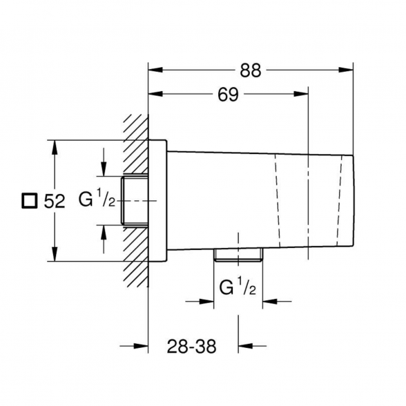 Vandens išvadas potinkiniam dušui GROHE Euphoria Cube, 26370DC0 1