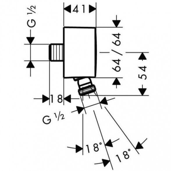 Vandens išvadas potinkiniam dušui HANSGROHE FixFit, 27414000 1