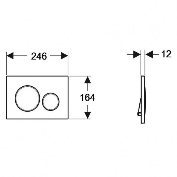 Vandens nuleidimo mygtukas GEBERIT Sigma 20, 115882161 1