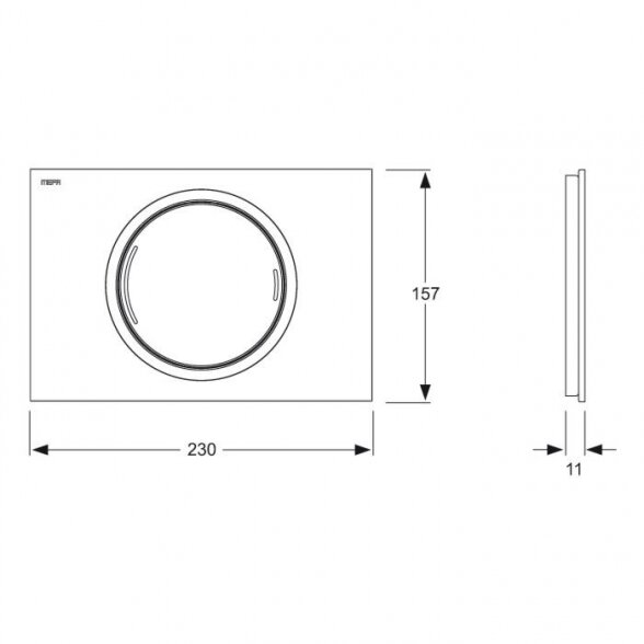 Vandens nuleidimo plokštelė su stikliniu paviršiumi MEPAzero 230 x 157 mm 5