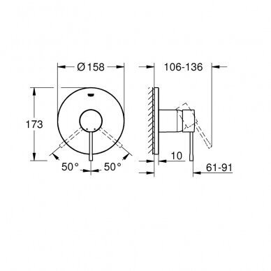 Virštinkinė dalis GROHE Essence, 24168GL1 3