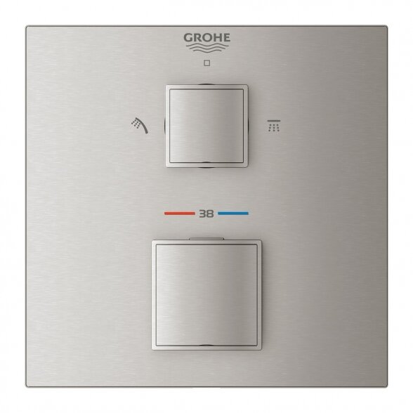 Virštinkinė dalis GROHE Grohtherm Cube 2 išėjimų, 24154DC0