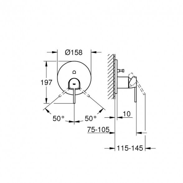 Virštinkinė dalis GROHE Plus, 24063003 1