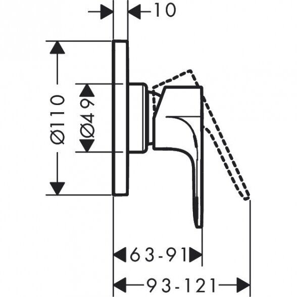 Virštinkinė dalis HANSGROHE Rebris E, 72659670 1