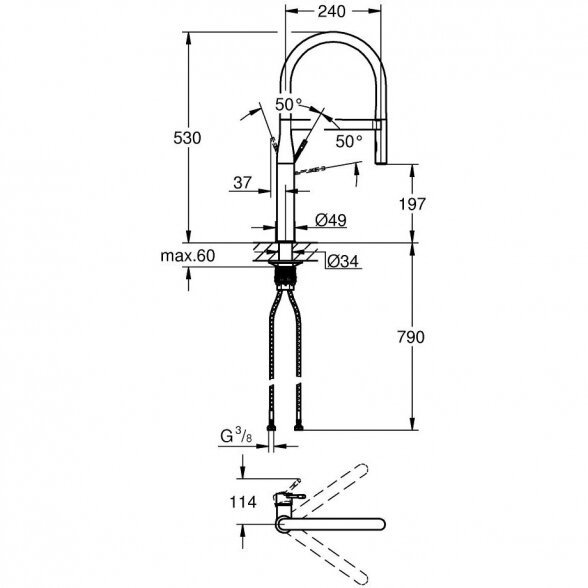 Virtuvės (plautuvės) maišytuvas GROHE Essence, 30503DC0 2