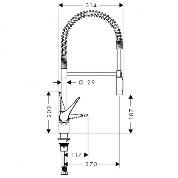 Virtuvės (plautuvės) maišytuvas HANSGROHE Cento XXL Semi-Pro 2jet, 14806000 3