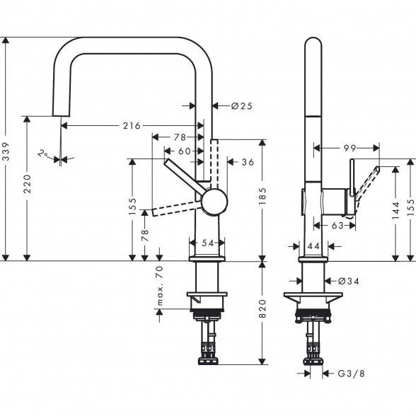 Virtuvės (plautuvės) maišytuvas HANSGROHE Talis M54, 72806000 1