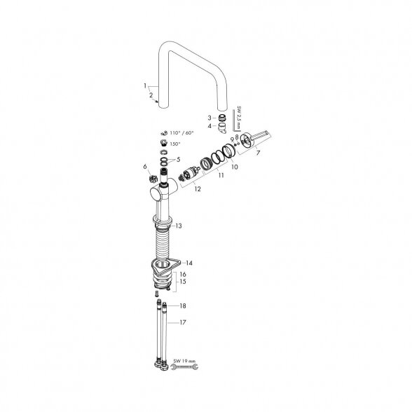 Virtuvės (plautuvės) maišytuvas HANSGROHE Talis M54, 72806000 2