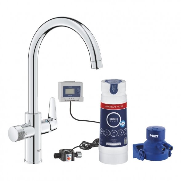 Virtuvinis (plautuvės) maišytuvas GROHE Blue Pure BauCurve Starter Kit, 30582000