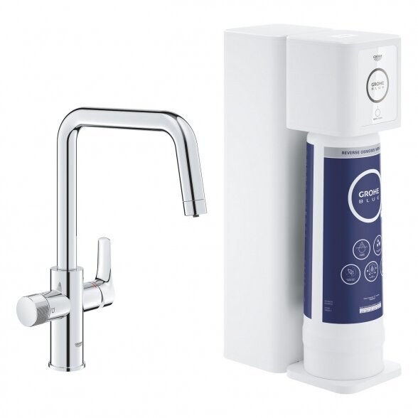 Virtuvinis (plautuvės) maišytuvas GROHE Blue Pure Eurosmart Starter Kit su atbuliniu osmoso filtru, 30586000