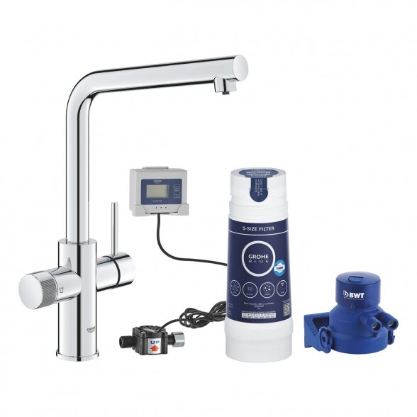 Virtuvinis (plautuvės) maišytuvas GROHE Blue Pure Minta Starter Kit, 30589000