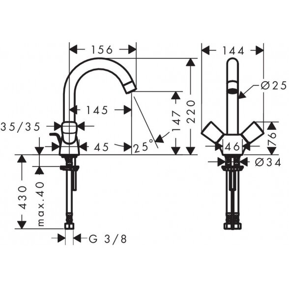 Virtuvinis (plautuvės) maišytuvas HANSGROHE Logis 71221000 1