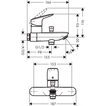 Vonios - dušo maišytuvas HANSGROHE Logis, 71430000 4