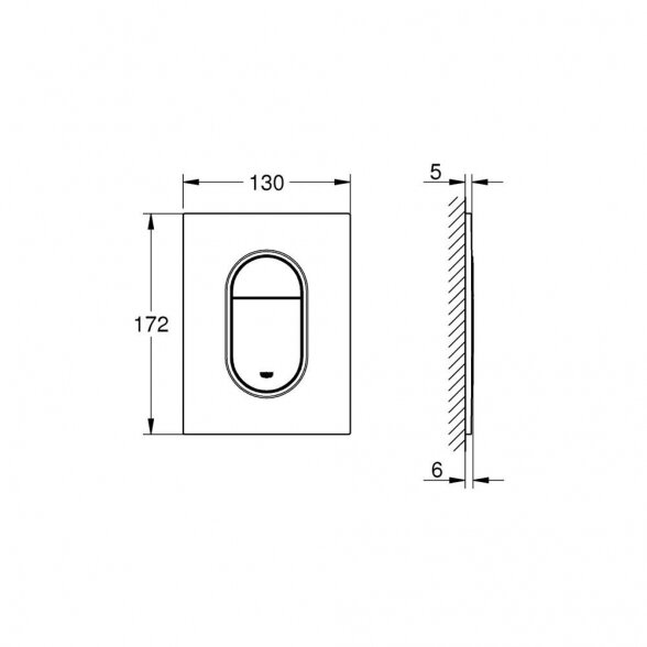 WC vandens nuleidimo mygtukas GROHE Arena Cosmopolitan S, 37624GN0 3